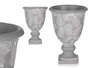 Ibergarden Copa Ciment Gris Grand avec Motif Feuilles 17,5x25 cm (Set de 6)