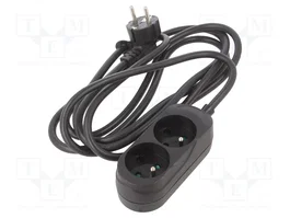 JONEX Rallonge réseau H03VV-F 3G1,5mm² 3m noire