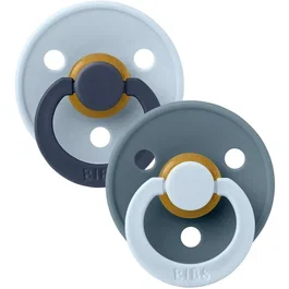 Bibs Sucette Studio Colour Ronde T2 Blue Mix Petrol - Pack de 2