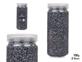 GIFTDECOR Bote Piedra 2-5 mm Métallisée Noir 700g