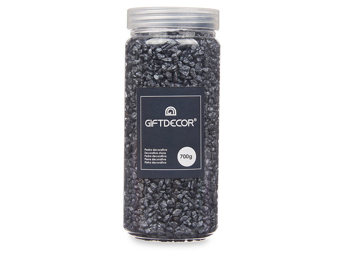 GIFTDECOR Bote Piedra 2-5 mm Métallisée Noir 700g
