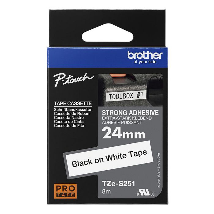 Brother Ruban TZe-S251 noir sur blanc, 24 mm
