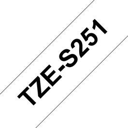 Brother Ruban adhésif noir sur blanc TZe-S251 pour étiqueteuse - Ruban laminé résistant - 24 mm de largeur