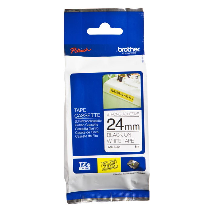 Brother TZe-S251 Ruban pour étiqueteuse noir sur blanc 24 mm