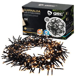 GSC Evolution Guirlande LED 5m 500LEDs 8 fonctions Lumière chaude