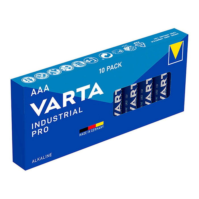 Varta Industrial Pro Pile AAA LR03 Alcaline 1.5V Lot de 10 - Ø10,5x44,5mm