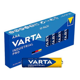 Varta Industrial Pro Pile AAA LR03 Alcaline 1.5V Lot de 10 - Ø10,5x44,5mm