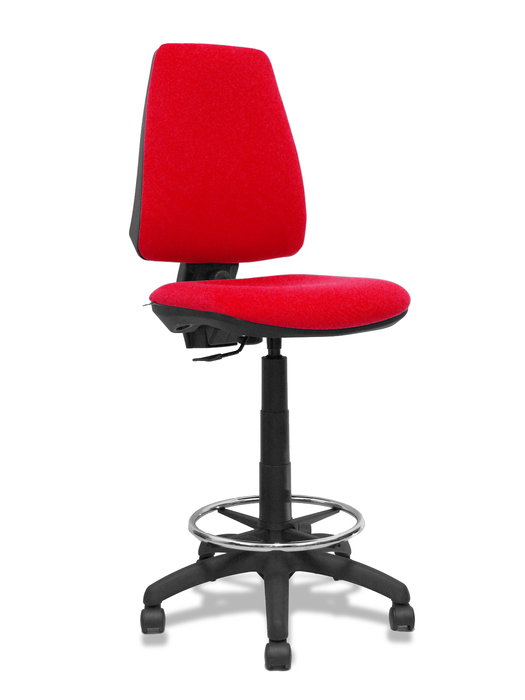 Tabouret Taburete Elche Contact permament de base Tissu Rouge Structure polyamide noire Sans accoudoirs Sans appui-tête Roulettes en nylon 50 mm Tabouret Taburete Elche Contact permament de base Tissu Rouge Structure polyamide noire Sans accoudoirs Sans appui-tête Roulettes en nylon 50 mm