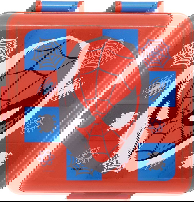 Licensing Sandwichera Cuadrada Multicompartimentos Spiderman CZ11274 Boîte à Sandwichs Enfant 3+ ans, 14,1 x 13,5 x 6 cm, Plastique Recyclable, Sans BPA, Licence Officielle Marvel
