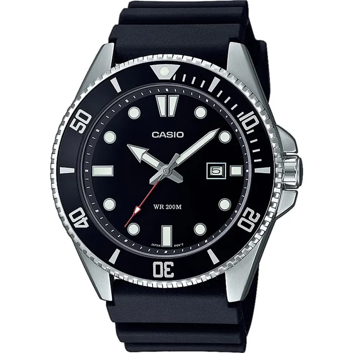 Casio Montre Homme - Boîtier Acier et Bracelet Résine Noir - Verre Minéral - Étanchéité 20 Bars - Mouvement Quartz - Néobrite