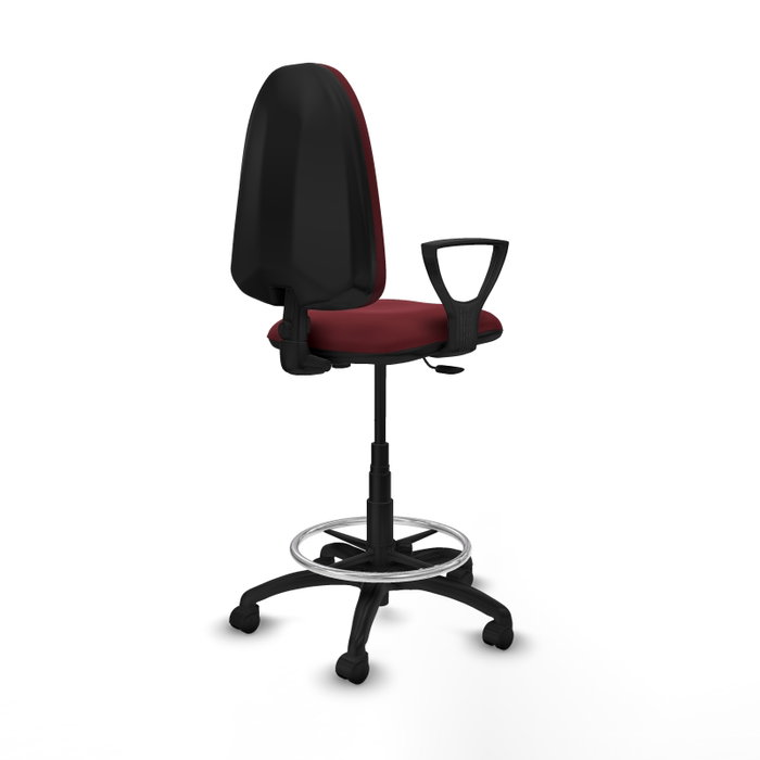 Tabouret Aýna taburete Contact permament de base Cuir écologique Bordeaux Structure polyamide noire Accoudoirs fixes Sans appui-tête Roulettes en nylon 50 mm Tabouret Aýna taburete Contact permament de base Cuir écologique Bordeaux Structure polyamide noire Accoudoirs fixes Sans appui-tête Roulettes en nylon 50 mm
