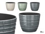 Ibergarden Maceta Rayas 30 cm Lot de 3 Couleurs Antracite Gris Vert Plastique PP (Set de 12)
