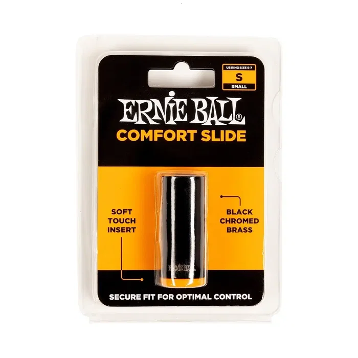 Ernie Ball Slide Comfort - Petite Taille Ernieball pour Guitare Électrique et Acoustique - Finition Chrome Noir