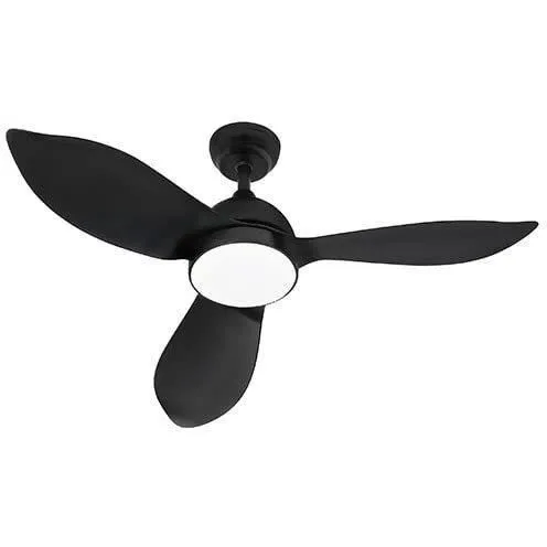 Farelek Corsica - Ventilateur de plafond avec éclairage LED, diamètre 116 cm, 70 W, 3 pales noires, télécommande, lumière réglable 1500 lm (blanc chaud à froid)