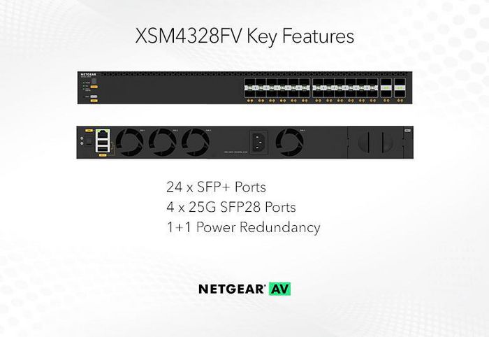 Netgear XSM4328FV-100NES M4350-24F4V Switch 24xSFP+ 4xSFP28 25G Noir