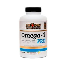 CROWN SPORT NUTRITION Omega 3 Pro 120 Perlas - Complément alimentaire à base d'huile de poisson riche en DHA et EPA - 120 capsules