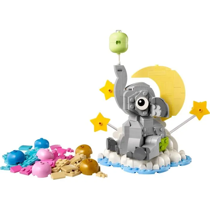 Lego 40814 - Figurine à construire bébé éléphant sur nuage, tête tournante, déco exposition, collection LEGO Icons