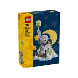 Lego 40814 - Figurine à construire bébé éléphant sur nuage, tête tournante, déco exposition, collection LEGO Icons