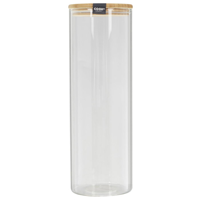 Cook Concept Bocal en verre borosilicaté de 2 L avec couvercle en bambou Cook Concept Bocal en verre borosilicaté de 2 L avec couvercle en bambou
