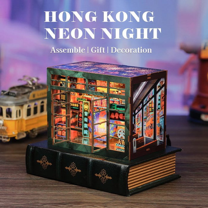 Maquette Book Nook Hong Kong Neon Light 13 x 17 cm