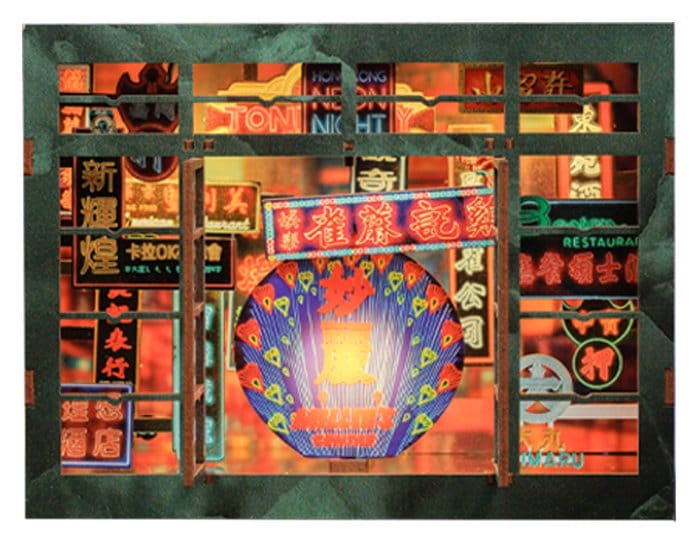 Maquette Book Nook Hong Kong Neon Light 13 x 17 cm