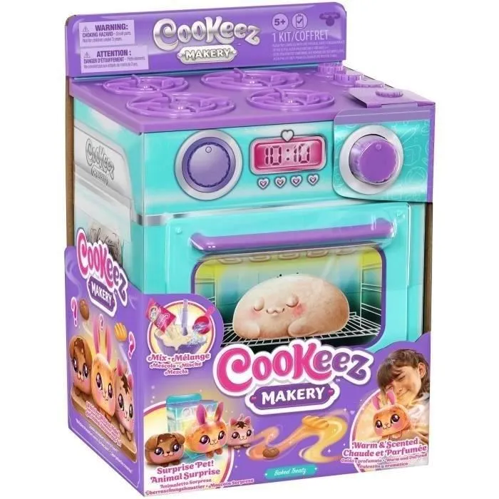 Cookeez Makery - Fabrique à Pâtisserie Bleue, Four Interactif avec Peluche Parfumée en Forme de Gâteau et Accessoires