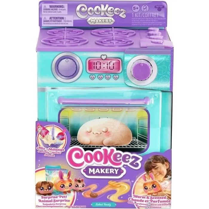 Cookeez Makery - Fabrique à Pâtisserie Bleue, Four Interactif avec Peluche Parfumée en Forme de Gâteau et Accessoires