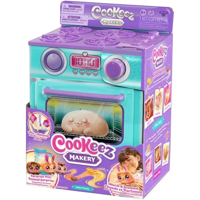 Cookeez Makery - Fabrique à Pâtisserie Bleue, Four Interactif avec Peluche Parfumée en Forme de Gâteau et Accessoires