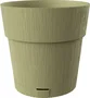Stefanplast Pot de fleurs ETHICA avec réserve d'eau - 2 litres - 40 x H 39 cm - Vert olive - Jardinage et décoration