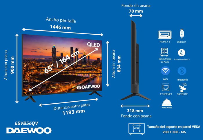 Daewoo 65VB56QV Smart TV QLED 4K UHD 65 pouces