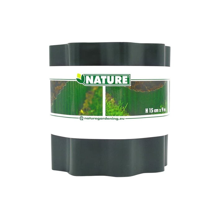 Nature Bordure gazon polyéthylène verte H15 cm x 9 m