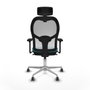 Piqueras y Crespo 3D086G2 Chaise de Bureau Turquoise avec Appui-tête