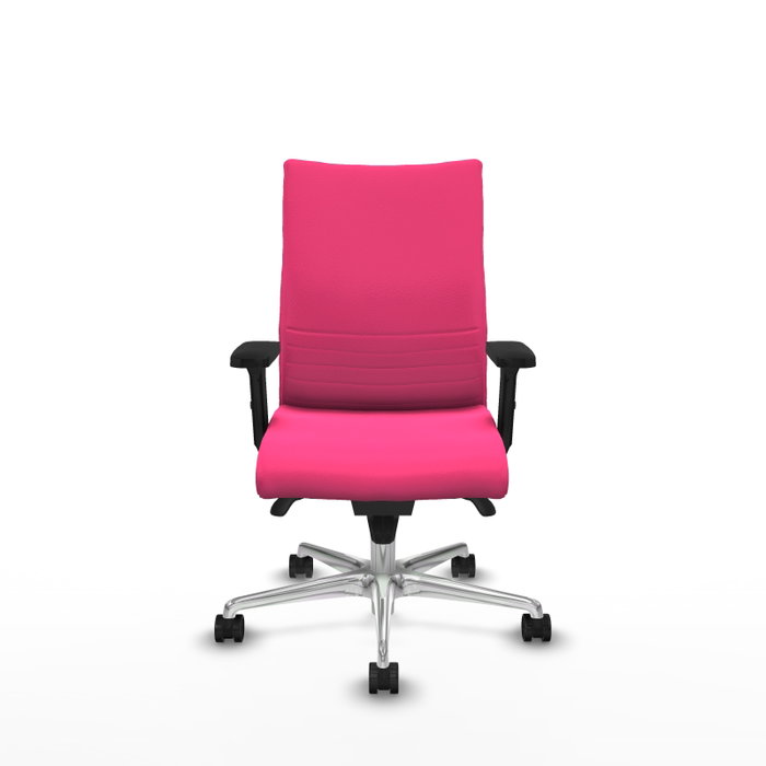 Piqueras Y Crespo Chaise de bureau Albacete confidente, Similpiel Rose, Mécanisme Sincro, Accoudoirs 2D