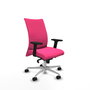Piqueras Y Crespo Chaise de bureau Albacete confidente, Similpiel Rose, Mécanisme Sincro, Accoudoirs 2D