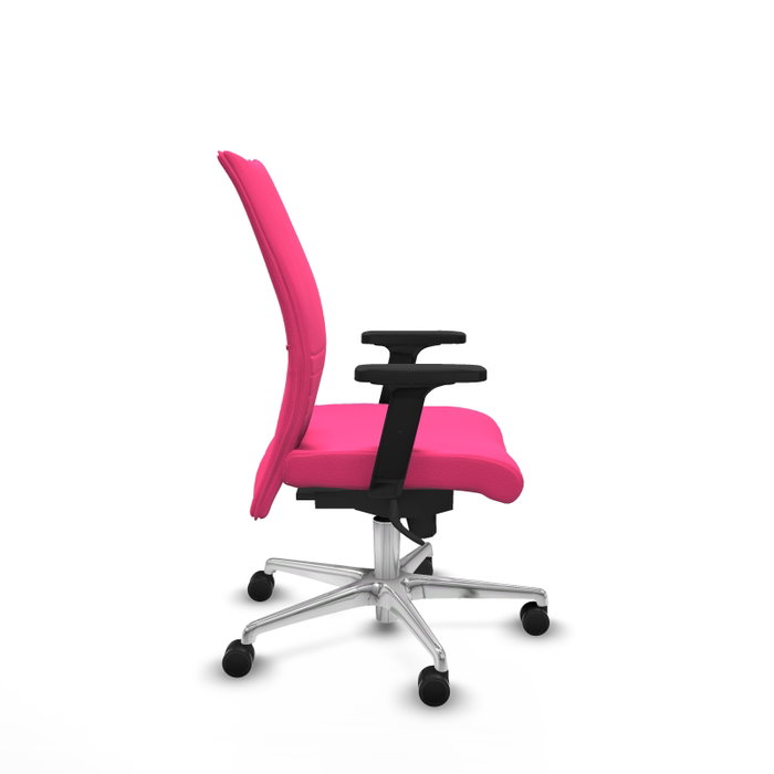 Piqueras Y Crespo Chaise de bureau Albacete confidente, Similpiel Rose, Mécanisme Sincro, Accoudoirs 2D