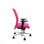 Piqueras Y Crespo Chaise de bureau Albacete confidente, Similpiel Rose, Mécanisme Sincro, Accoudoirs 2D
