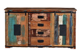 GINER Y COLOMER Buffet en bois recyclé multicolore