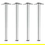 HERRAJES ALK - Jeu de 4 pates de table en acier chromé, modèle Neiva, hauteur 71 cm, diamètre 60 mm