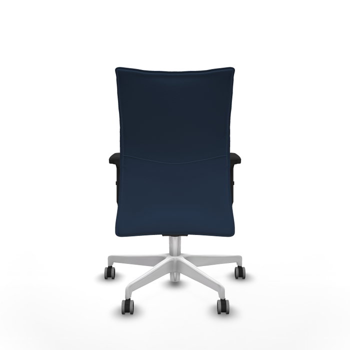 Piqueras Y Crespo Albacete Confidente - Chaise de bureau bleu marine avec mécanisme Synchro et base blanche