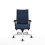 Piqueras Y Crespo Albacete Confidente - Chaise de bureau bleu marine avec mécanisme Synchro et base blanche
