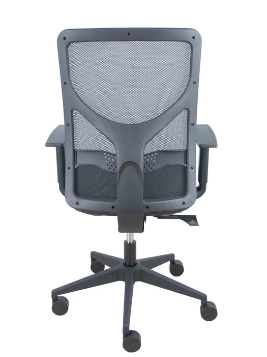 Chaise Motilla Synchrone/Traslack tissu Noir Base pyramidale noire Accoudoir 1D Sans appui-tête Roulettes 65mm nylon