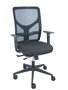 Chaise Motilla Synchrone/Traslack tissu Noir Base pyramidale noire Accoudoir 1D Sans appui-tête Roulettes 65mm nylon