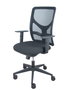 Chaise Motilla Synchrone/Traslack tissu Noir Base pyramidale noire Accoudoir 1D Sans appui-tête Roulettes 65mm nylon