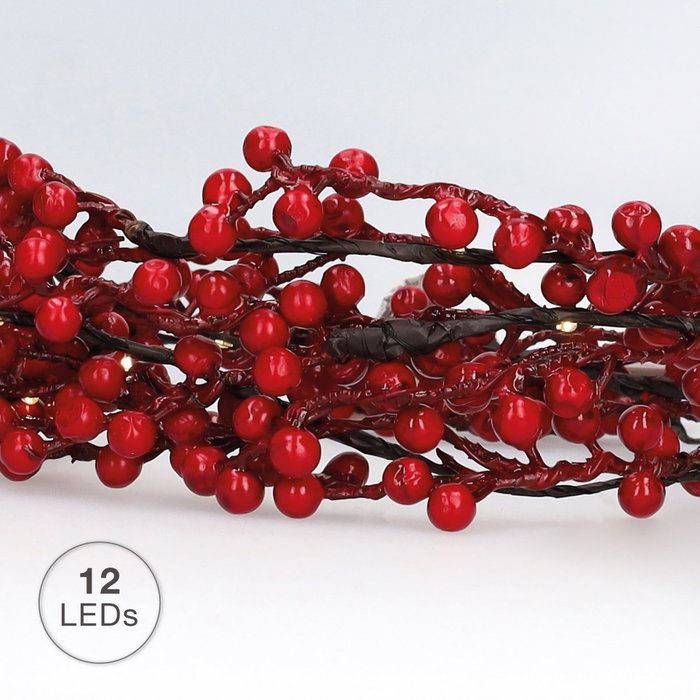 GSC Evolution Guirlande LED de baies rouges 1,8 m lumière chaude GSC Evolution Guirlande LED de baies rouges 1,8 m lumière chaude