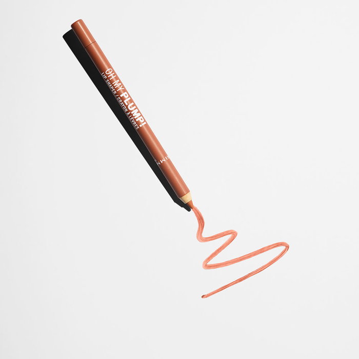 Rimmel London Oh My Plump! Crayon à lèvres profileur et volumateur, teinte #050 Café Latte 1.2 g, fini mat, avec peptides et huile de jojoba