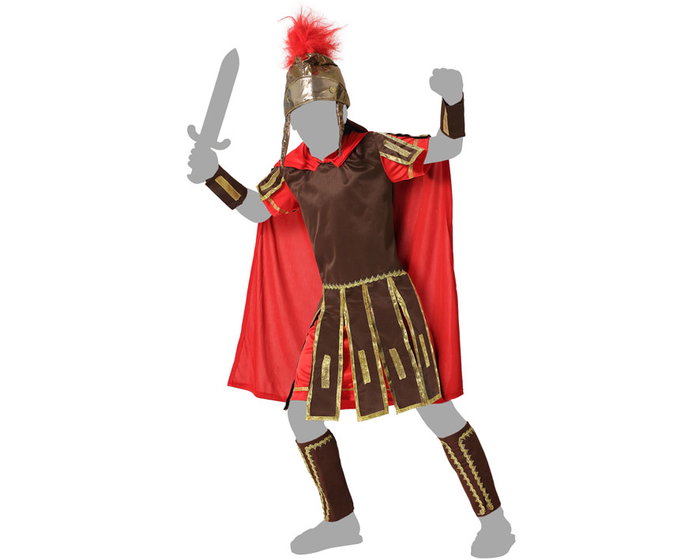 Déguisement Légionnaire Romain Enfant Soldat Taille 5-6 Ans - Costume Historique Complet avec Casque, Tunique et Capes