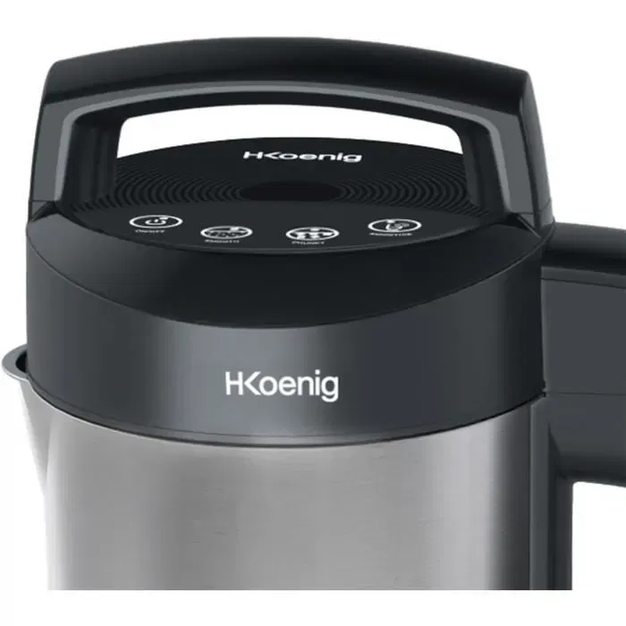 H.Koenig MXC20 Blender chauffant 850W 1,1L - Appareil polyvalent inox avec 2 programmes de cuisson pour soupes, veloutés et smoothies - Noir