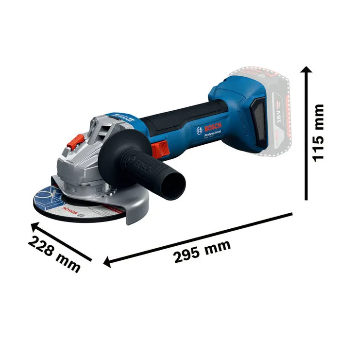 Bosch Professional Meuleuse d'angle sans fil 125 mm GWS 18V-8 (réf. 06019N9002) avec 2 batteries 18V 4.0Ah, chargeur et coffret L-Boxx