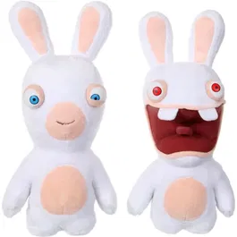 Gipsy Toys - Peluche sonore Lapins Crétins 28 cm - Blanc - Émet le son "Bwaaaaaaah" au ventre - Fonctionne avec piles LR44 incluses