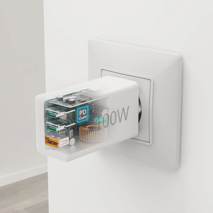 Hama Chargeur sans fil USB-C USB-A 100W Blanc Hama Chargeur sans fil USB-C USB-A 100W Blanc
